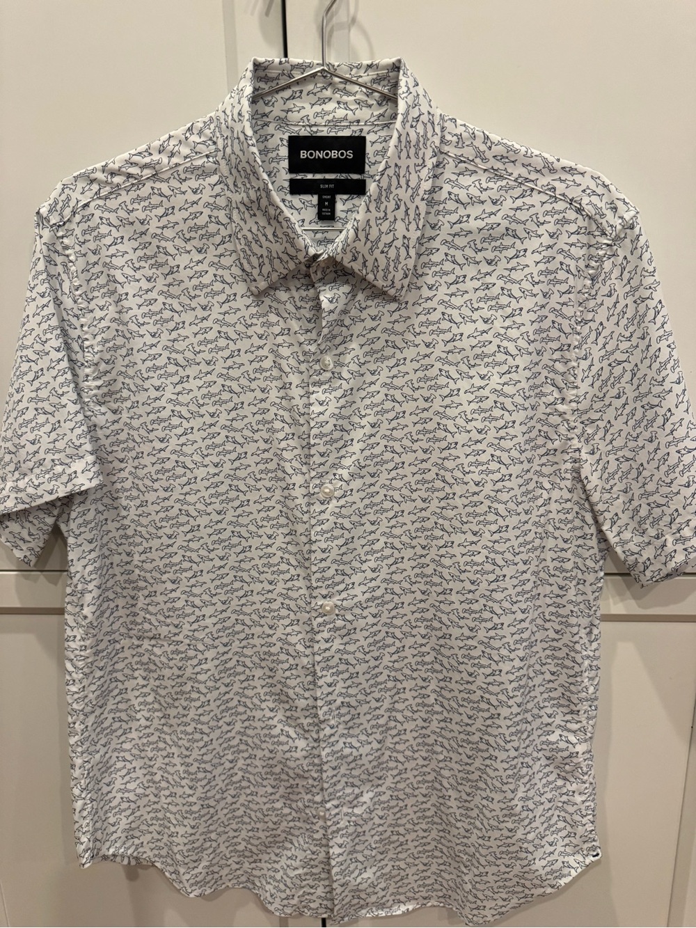 Bonobos Tech Short-Sleeve Button-Down Shark Print Shirt
